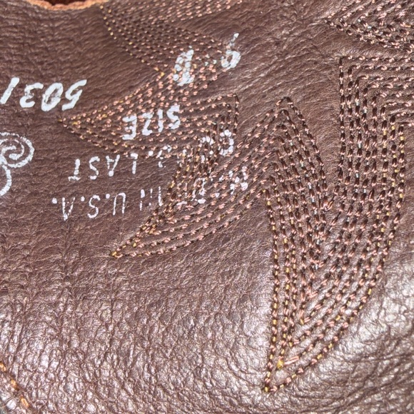 Men's Justin Tekno Crepe Brown Leather Cowboy Boots 9D - Picture 11 of 12